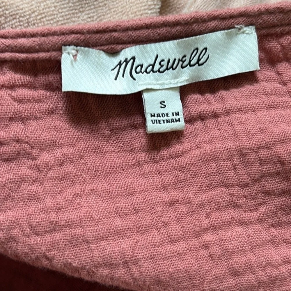 Madewell Julianne Lightspun Smocked Waist Cropped Top in Vintage Quartz - S
